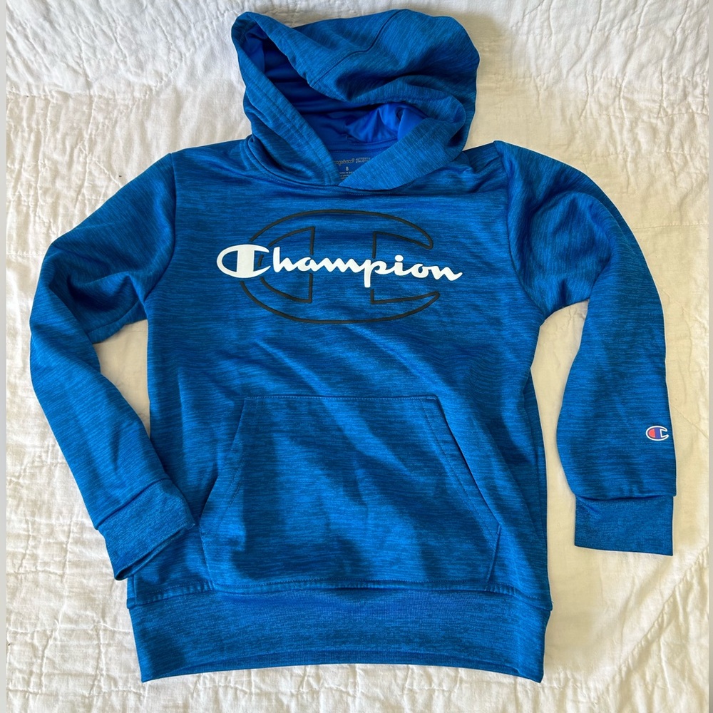 YOUTH Champion hoodie sweatshirt - Size 8 - blue